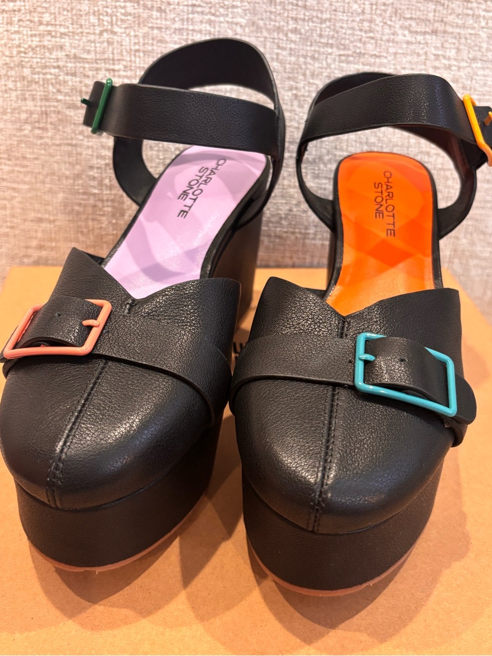 NIB Charlotte Stone Ramon ankle-strap platforms - Size 7 - Picture 2 of 7